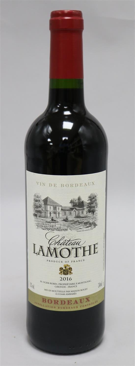Eight bottles of Chateau Lamothe 2016
